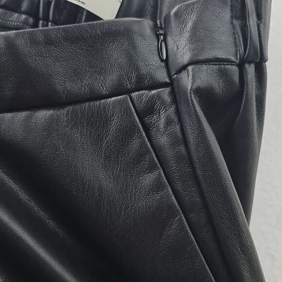Babaton Aritzia NWT Black Faux Leather Pants High-rise Women's Size 6 - Picture 9 of 12